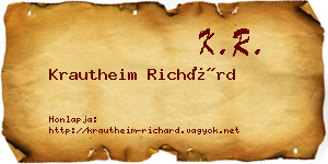 Krautheim Richárd névjegykártya